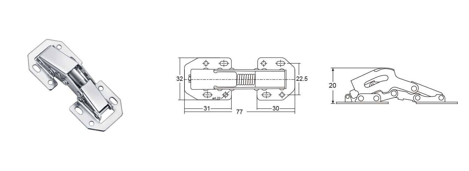 3 Inch Easy On Frog Furniture Hinge