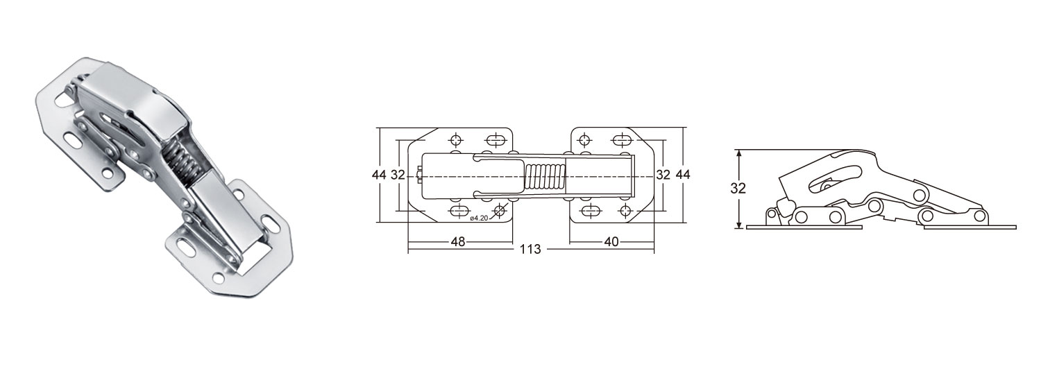 4 Inch Hydraulic Frog Cabinet Hinge