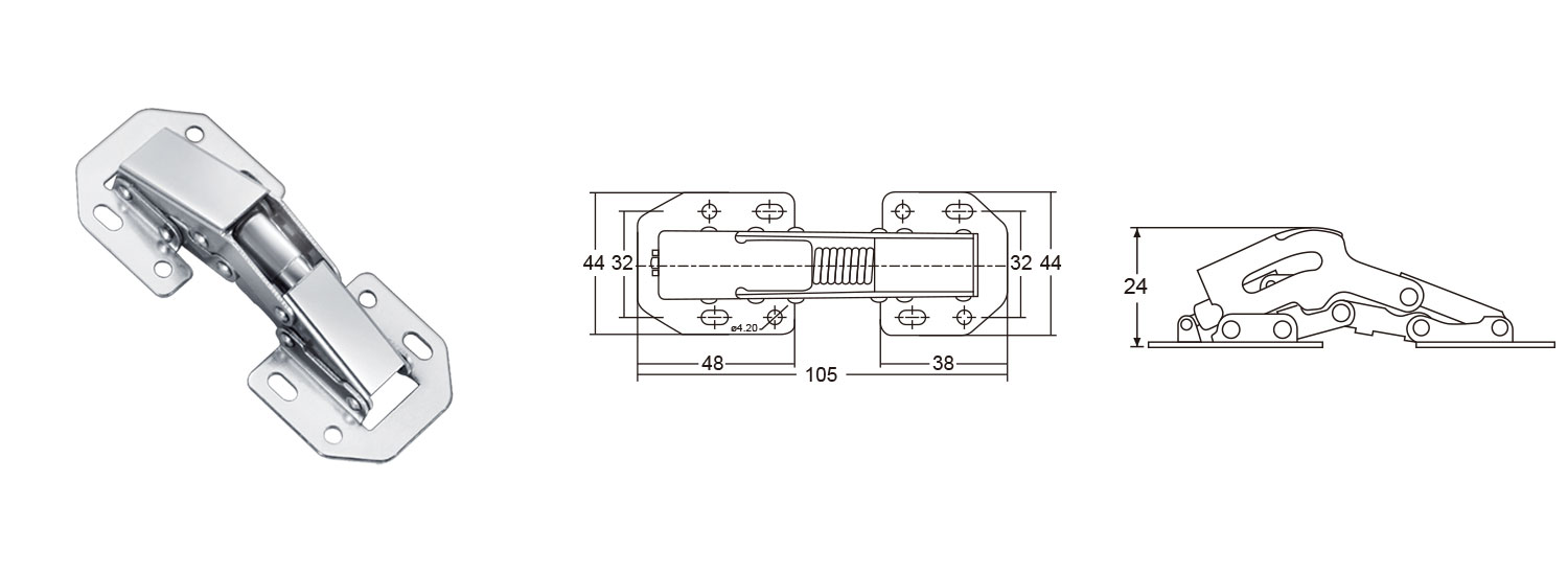 4 Inch Thickened Steel Frog Hinge 