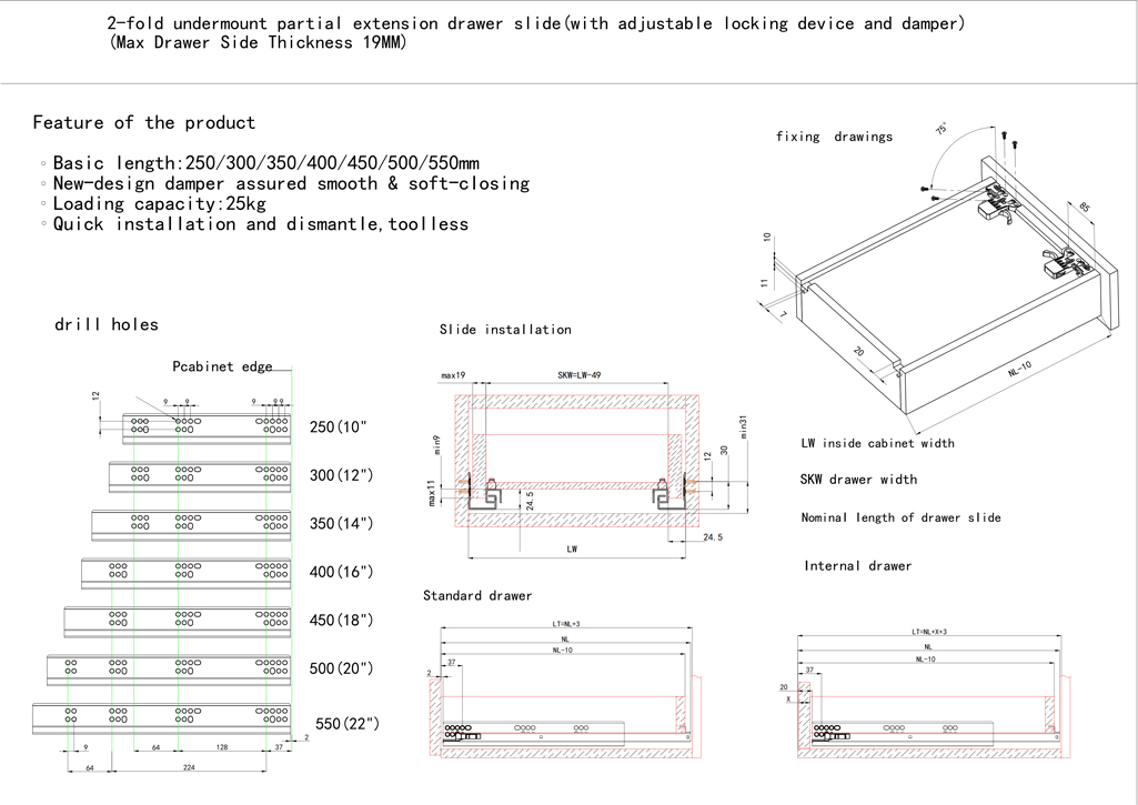 UM-2C01 2 Folds 2D Adjustment (Soft-closing)
