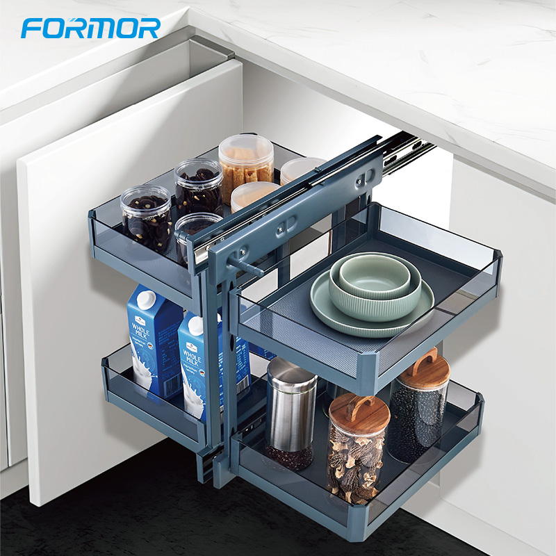 PB-019 Corner Cabinet Glass Basket