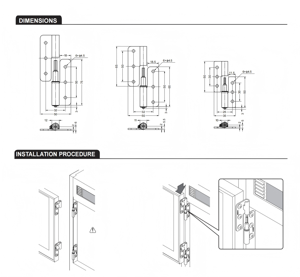 DH-A017 Lift Off Hinge Installation Guide DH-A017 Lift Off Hinge