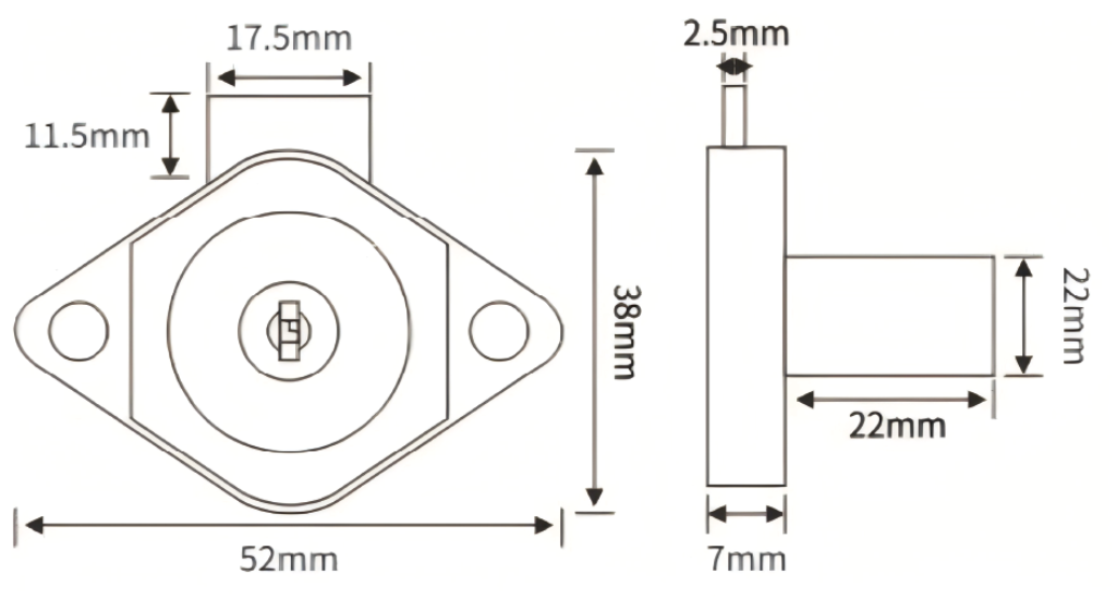 FL-CA01 Drawer Lock Overall Dimensions FL-CA01 Drawer Lock Overall Dimensions